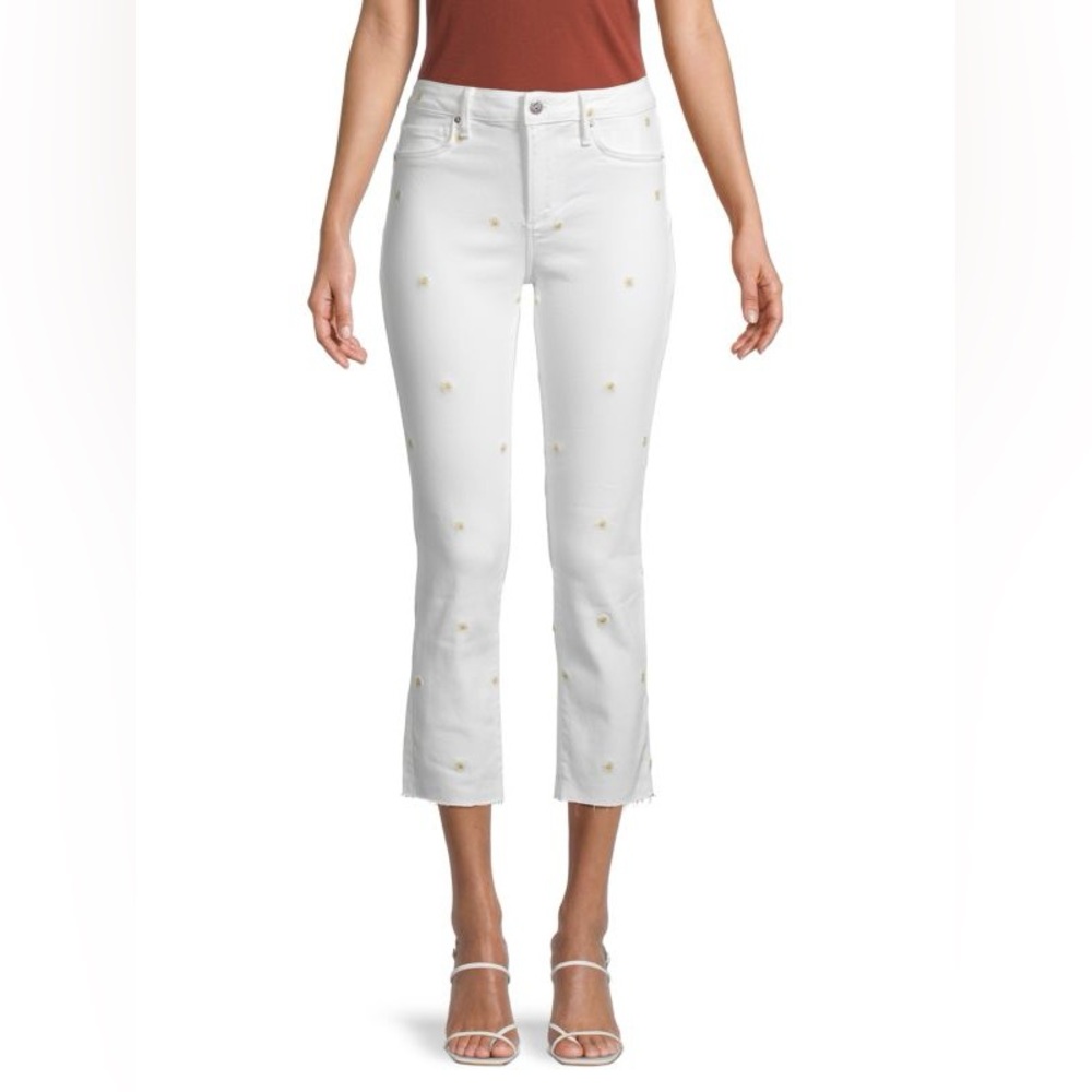 DRIFTWOOD Floral-Embroidered Cropped Jeans